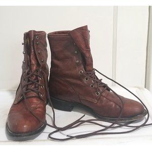 Brown Justin Boots Lace up size 7 1/2 B